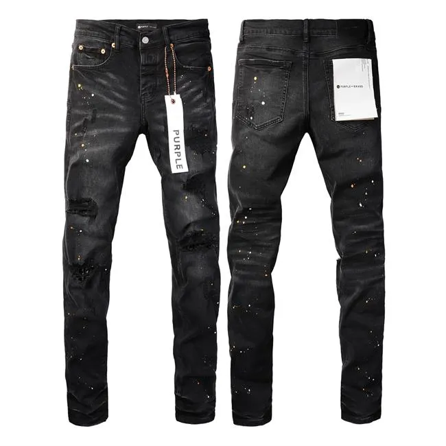 Lila Jeans, Designer-Herrenjeans für Herren, hochwertige, modische Herrenjeans, coole Designer-Hose, zerrissene Biker-Jeans in Distressed-Optik, schwarz, blaue Jeans, schmale Passform, Motorrad-Stretch