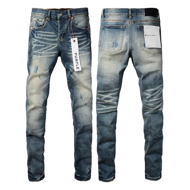 jeans de créateur pour pantalons pour hommes jeans violets jeans violets tendances de jeans pour hommes en détresse noir déchiré motard coupe slim moto mans hommes empilés trou baggy taille 28-40