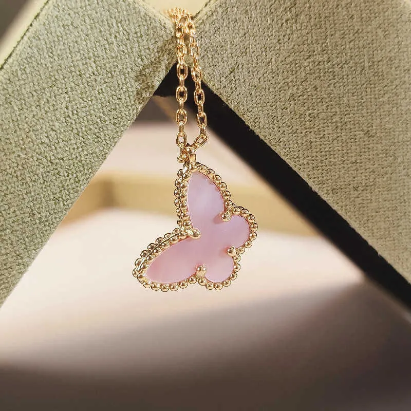 Fashion Accessories New Necklace Autumn/winter Little Butterfly White Fritillaria Women's Light Luxury and Small Crowd Gifts to Girlfriend