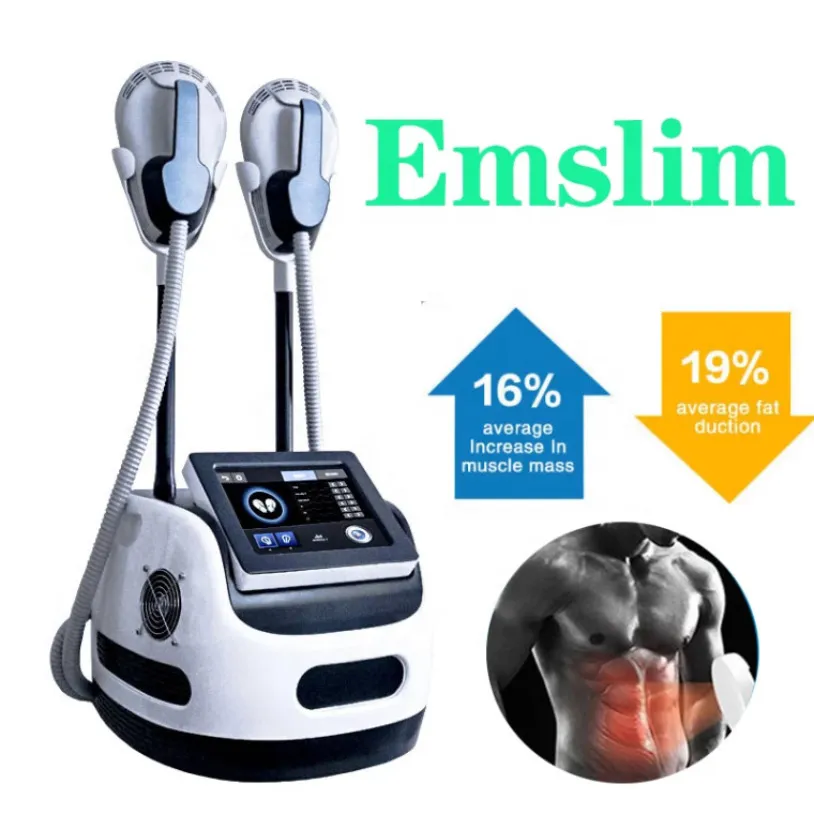 Machine de beauté Emslim avec 2 applicateurs Rf, pour l'élimination des graisses, augmentation musculaire, dispositif de combustion des graisses Hi-Ems