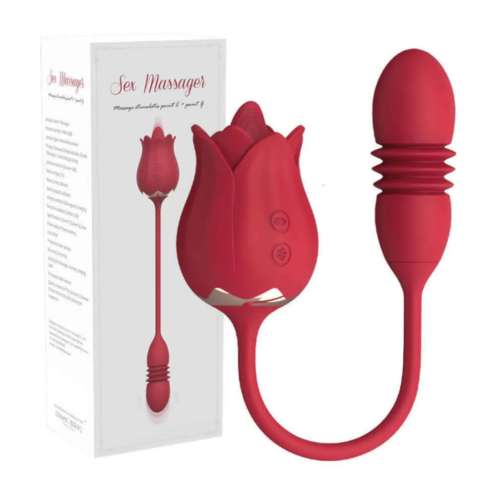 Sexspielzeug-Massagegerät Rose Zungenvibratoren für Frauen Klitoris Leistungsstarker G-Punkt-Vibrator-Stimulator Lecken Teleskopisch