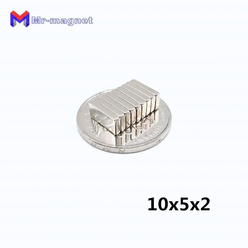 imanes de nevera n35 1052mm permanent magnet 10x5x2 super strong neo neodymium block 10x5x2mm ndfeb 1052 with nickel coating