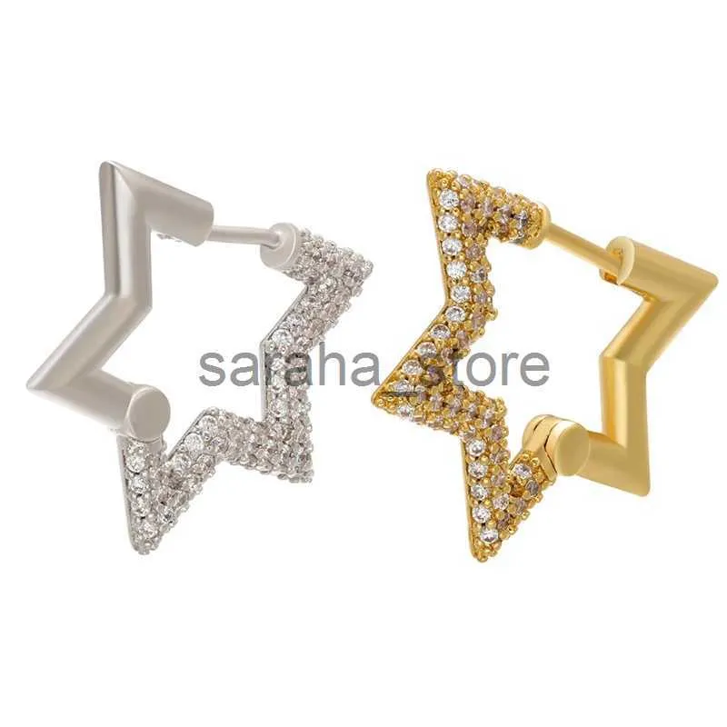 Stud Zhukou Trend 1 Piece Gold Color Silver Color Hoop Earrfor Women CZ Crystal Earrings 2020 New Fashion Jewelry Model VE224 J240120