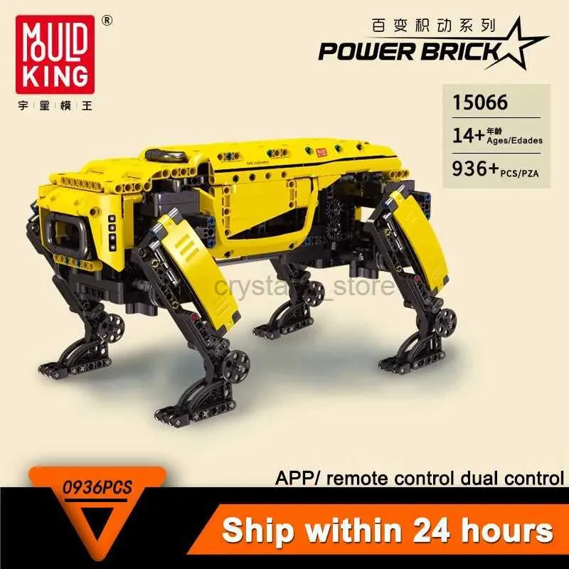 MOULD KING 15066 RC Robot technique jouets dynamique de puissance grand chien modèle AlphaDog blocs de construction briques enfants cadeaux d'anniversaire 240120