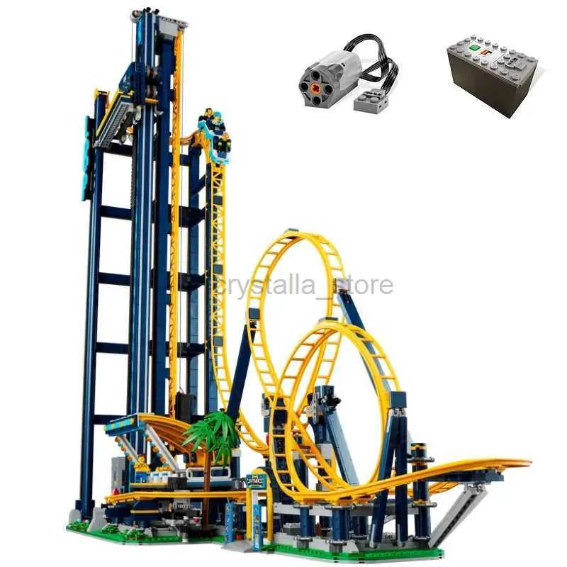 Blocos The Loop Roller Coaster 3756 PCS Parque de diversões Bloco de construção Tijolos para presentes de Natal Compatível com 10303 presentes de aniversário 240120