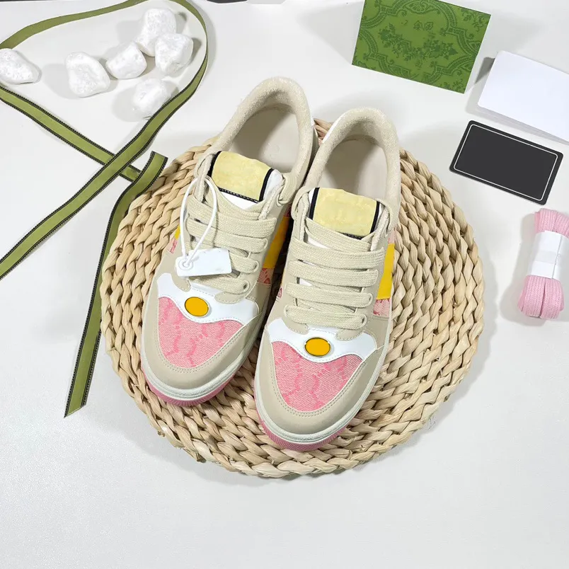 Filter Sneakers Vuile schoenen Herenschoenen Damesschoenen Klassiek Vintage leer Groen Rood Gele sneakers Lage sneakers Dames Groen gestreepte hardloopschoenen met veters