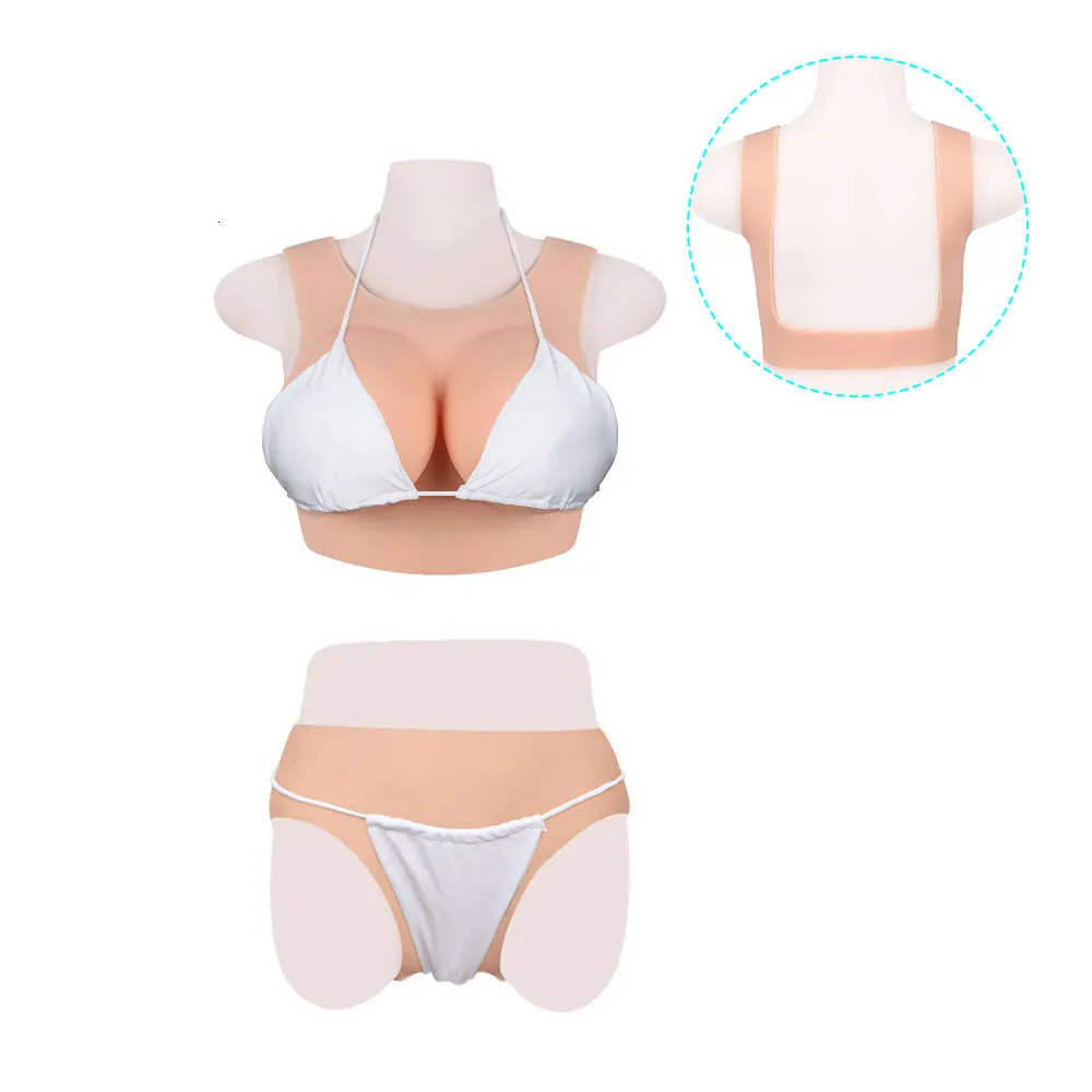 Kostüm Aksesuarları Combo Sale İçi Boş Arka Göğüs Formları B C D E G Kupa ve Panties Silikon Penetratik Vajina Boksör Erkekler 1G