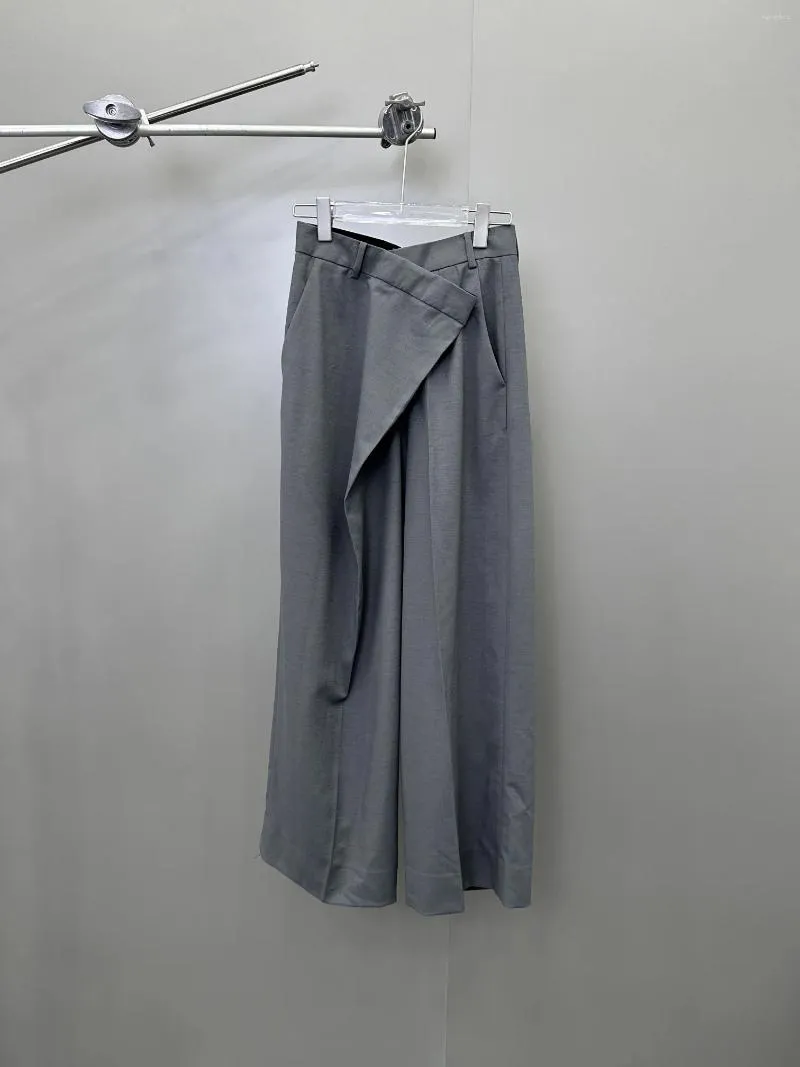 Calça jeans feminina com corte tridimensional, design frontal de uma peça, totalmente preguiçosa e elegante