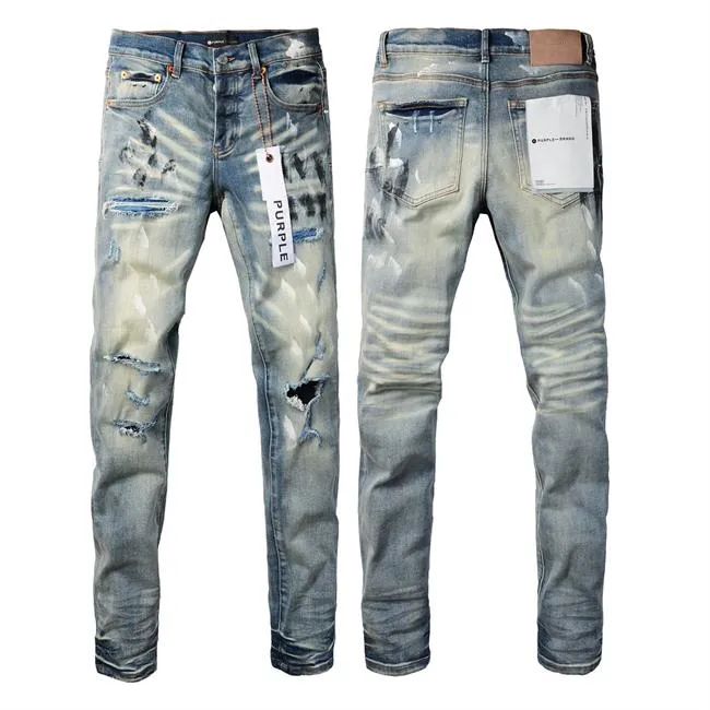 Jeans viola Pantaloni denim Jeans uomo Designer Jean Uomo Pantaloni neri Qualità di fascia alta Design dritto Retro Streetwear Pantaloni sportivi casual Designer Joggers Pant 28