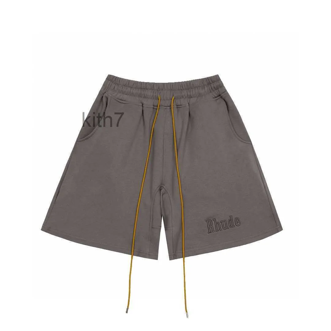 Vêtements de créateurs American Rhude Brodé Solid Sport Capris Trendy Cordon Shorts Couples Joggers Sportswear Beach Fitness En Plein Air à Vendre KWY7