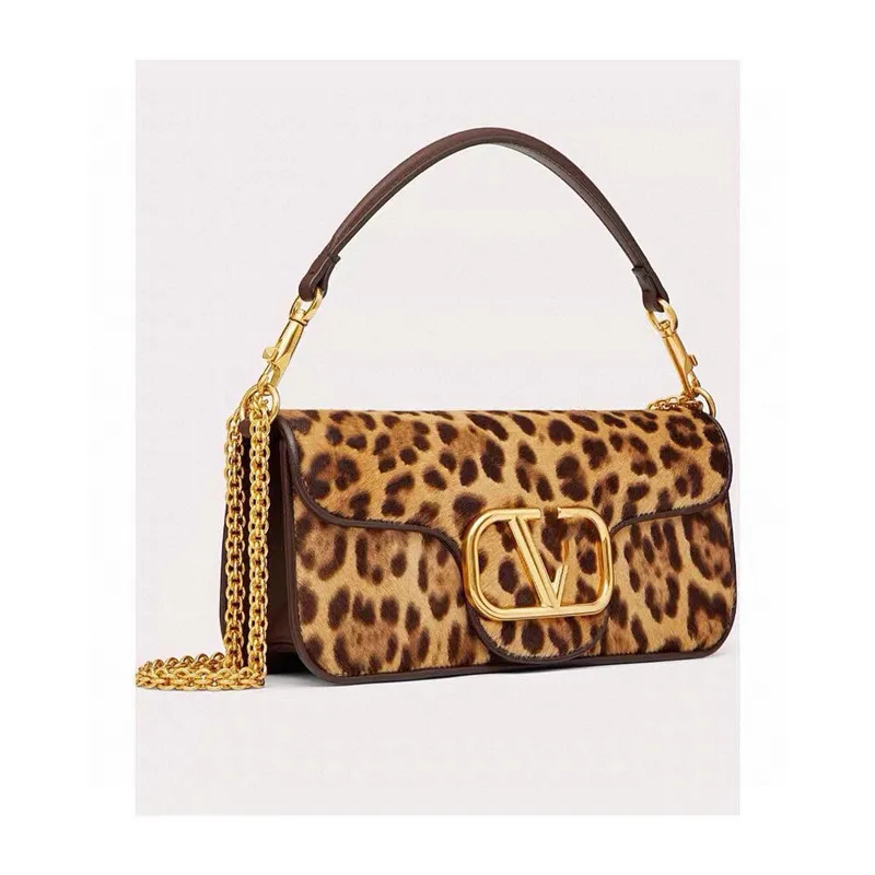 Kvällspåsar 2024 Fashion Leopard Print Handbag Designer Small Classic Bag Female Shoulder Chain Manager Flap Crossbody for Women