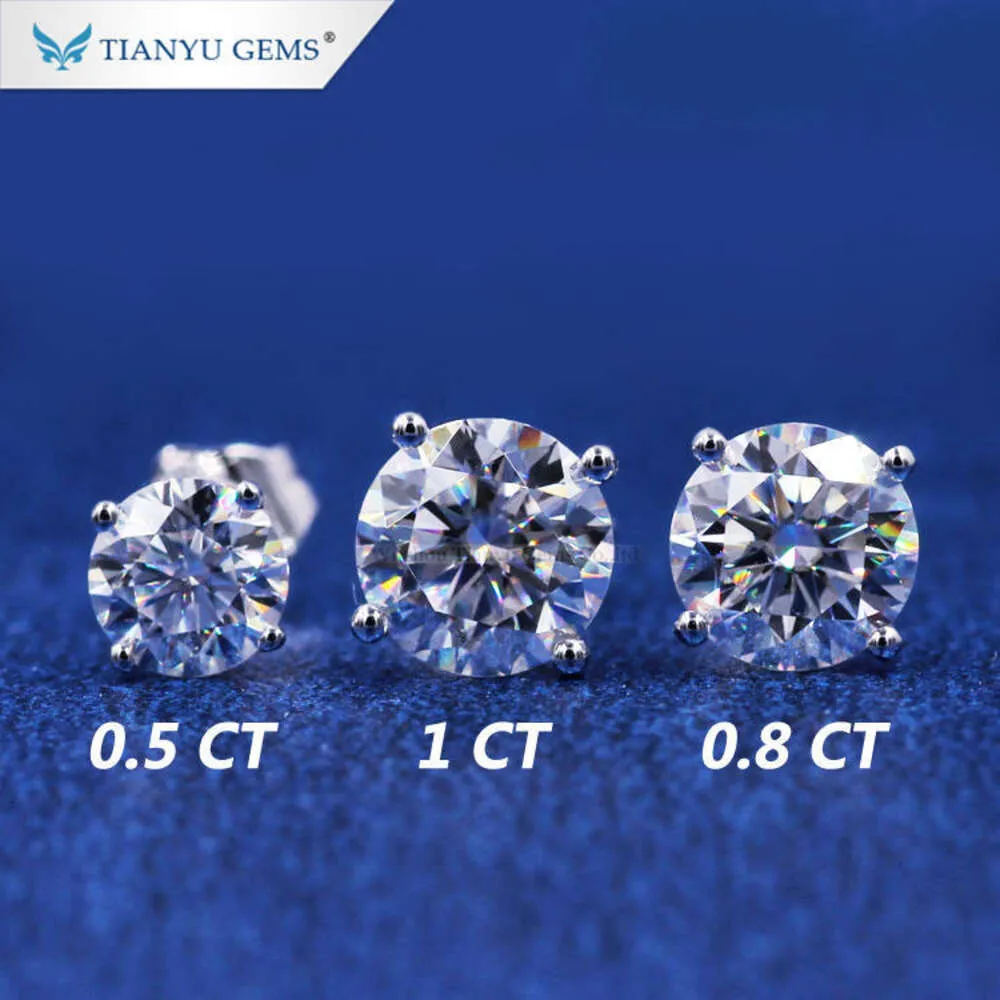 تصاميم الأزياء الجديدة Moissanite Diamond Arrings حرك الذهب الأبيض