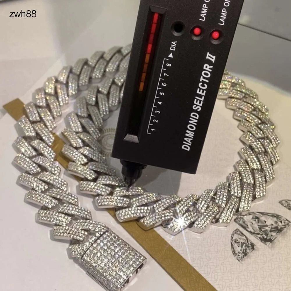 Mücevher Tasarımcısı Küba Bağlantı Zinciri VVS Moissanite Diamond Zircon Özel 925 STERLING Silver Miami Buzlu Out Hip Hop Erkekler ChaiceHophop