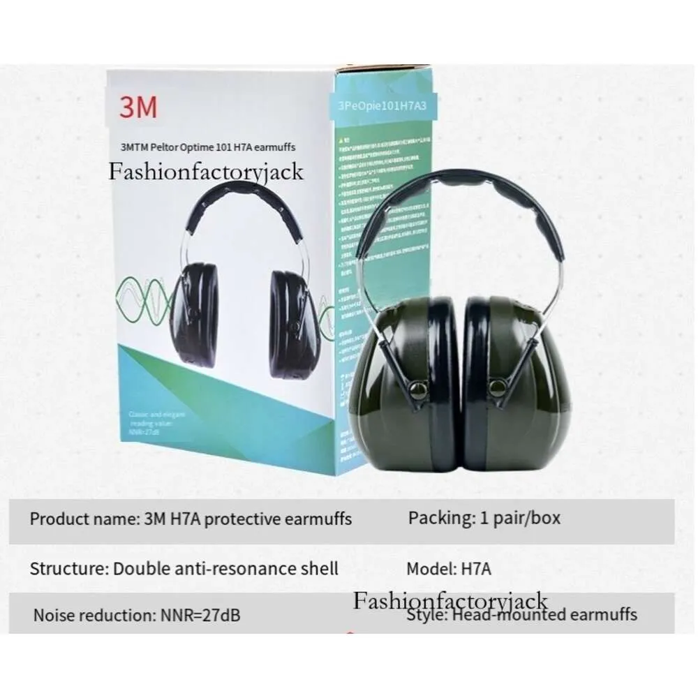 3-M H7A Professional Soundproof Earmuffs Learn to Prevent Noise, Sleep, Factory Noise Reduction Headphones, Shooting Protective Earmuffs