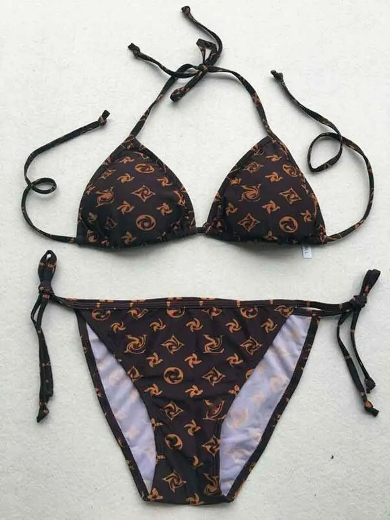 2024ee luxo bikini designer sexy praia biquinis maiô moda carta impresso rendas até verão split maiô para mulher S-XL