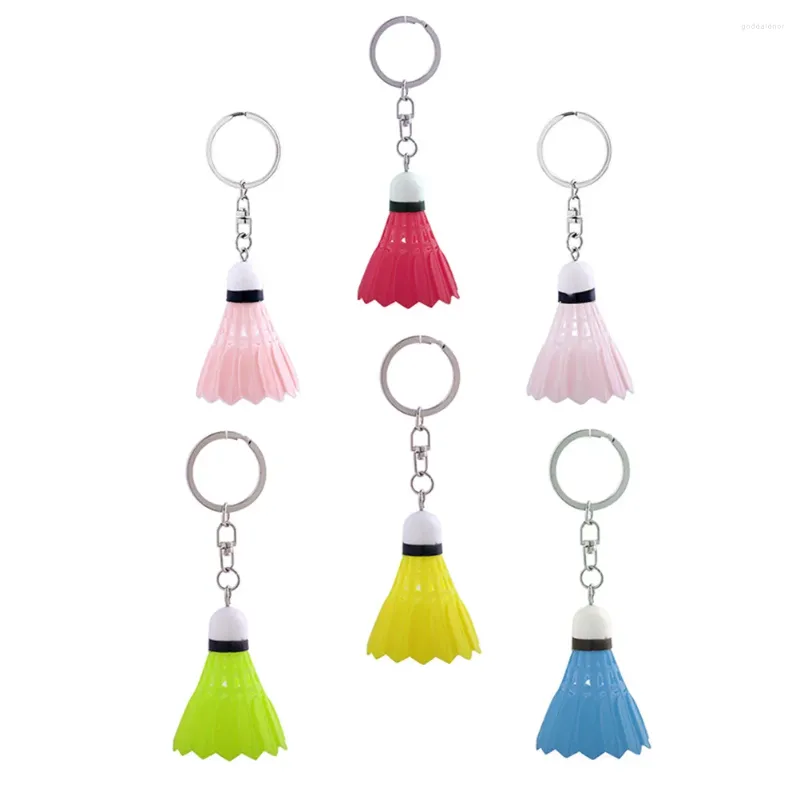 Porte-clés 6pcs Creative Badminton Porte-clés Sports Pendentif Sac Souvenir de jeu