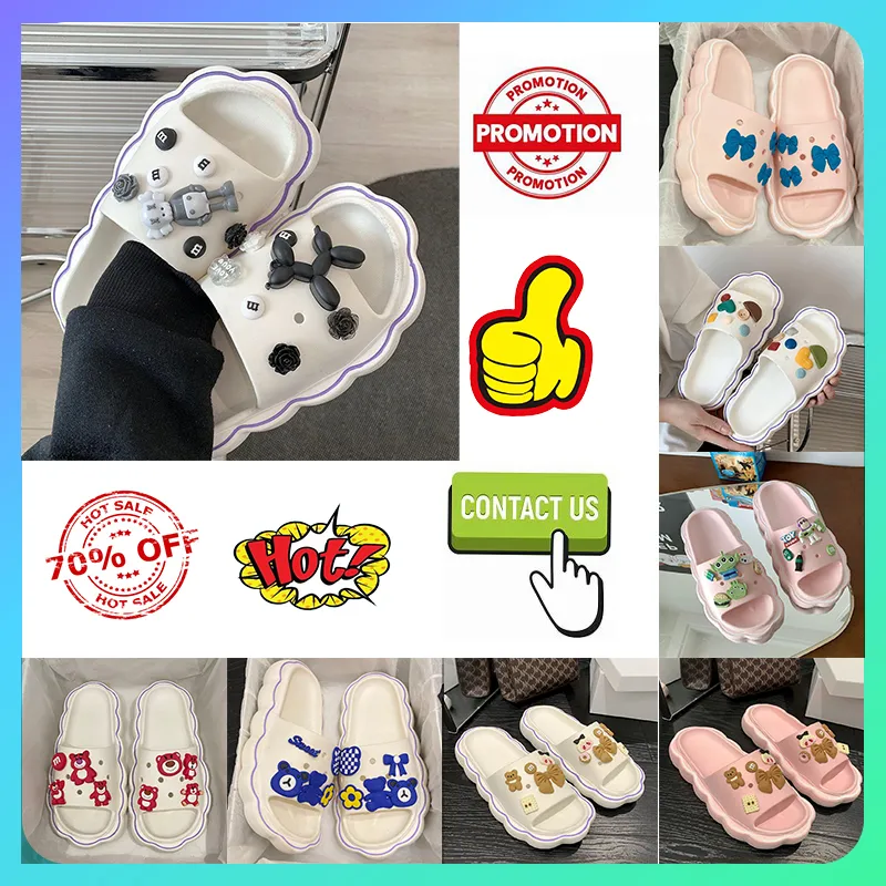 Kostenloser Versand Designer Casual Platform Slides Hausschuhe EVA Männer Frau Anti-Rutsch-Verschleiß - Sandalia Leder Gummi Sandalen weiche Sohlen Flacher Strand Sommerschuh