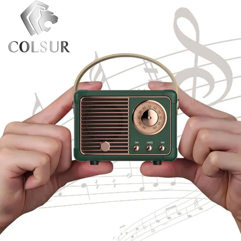 Speakers Portable Retro Hifi Stereo Bluetooth V5.0 Speaker Classical Wireless Vintage Speaker 360 Sound Decoration Music Player Travel