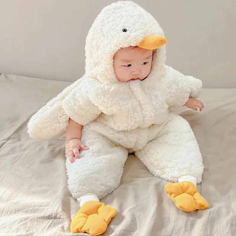 Automne et hiver né bébé garçons et filles oie blanche bébé sac de couchage épais Onesie étoile de mer câlin chaud escalade costume 240119