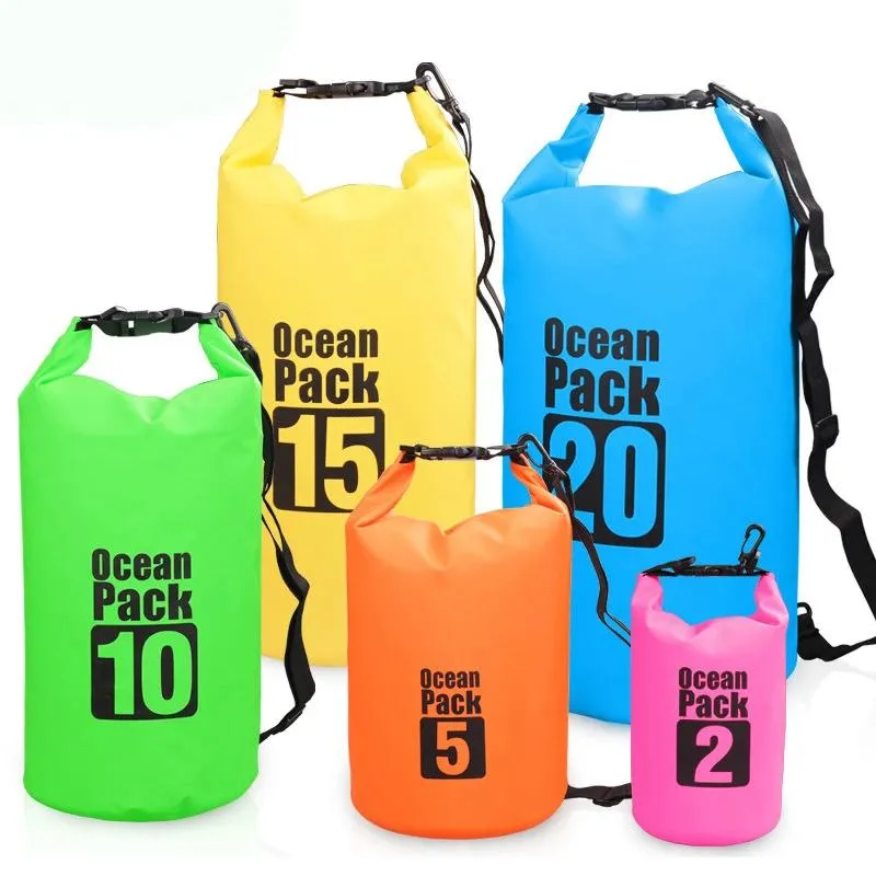 Sacs Pvc sac étanche en plein air plongée Compression stockage sac étanche sac sec pour homme femme natation Rafting Kayak 2l 5l 10l 20l