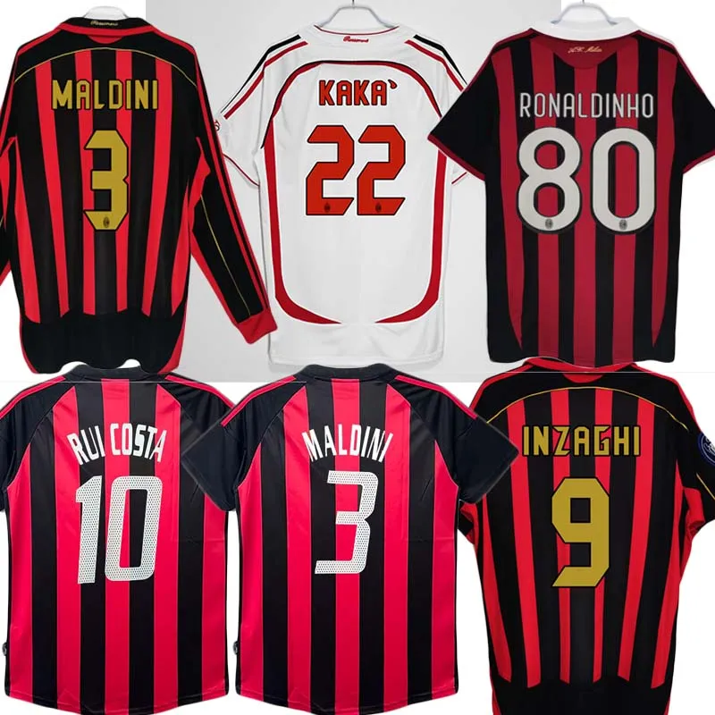 90 91 camisas retrô clássicas camisas de futebol 95 96 97 Gullit 01 02 03 12 14 15 Maldini Van Basten futebol Inzaghi KAKA06 07 PIRLO SHEVCHENKO BAGGIO AcMIlans JERSEYS