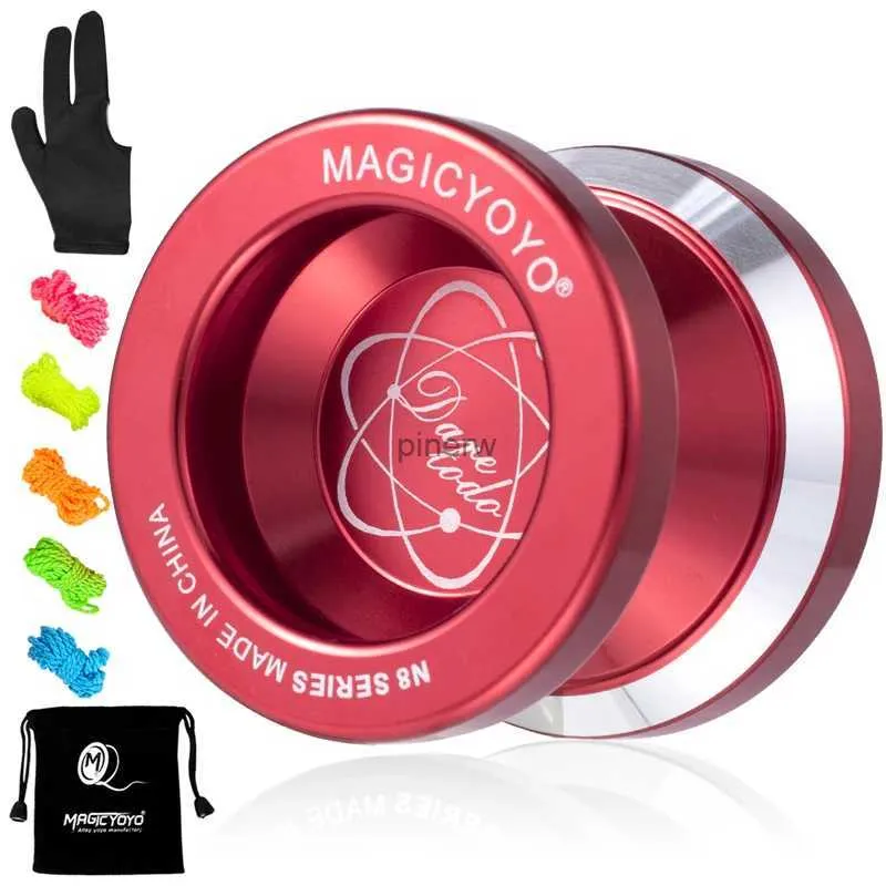 Yoyo N8 Professional Unresponsive Yoyo Aluminum Metal Undersized Yo-yo for Kids 5 Strings YoYo Bag Glove as a Gift