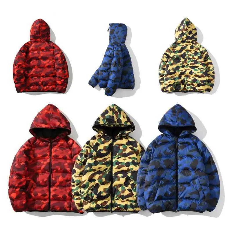 Herrarna ner parkas mens kamouflage parkas ner jackor kvinnor klassisk casual bomull tjock kappa män utomhus varm vinterjacka unisex outwear rockar jk2208