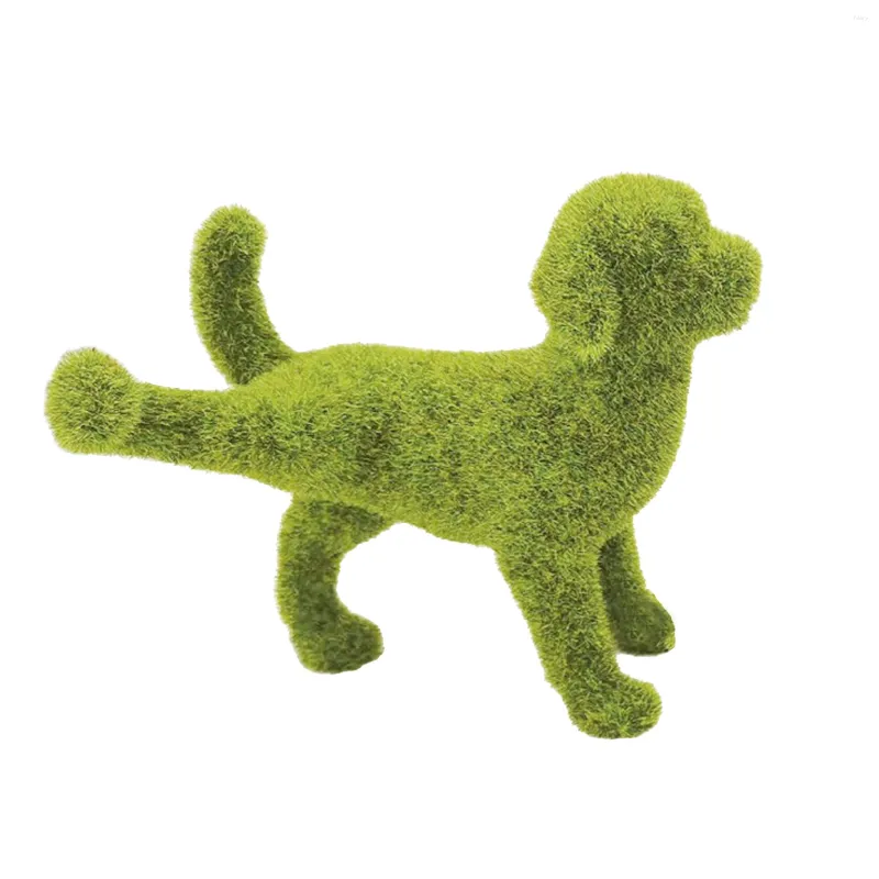 Decorazioni da giardino Figurina regalo Statua di cane Cortile Desktop Artificiale Fuzzy Indoor Outdoor Prato Simulazione ufficio Floccaggio Ornamento Decorazioni per la casa