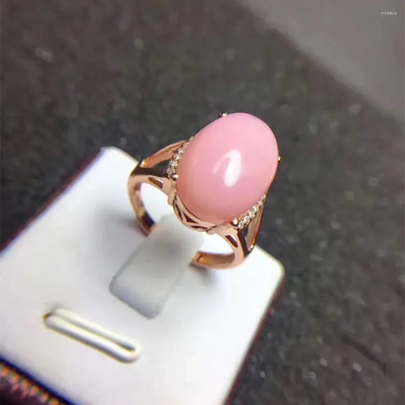 Anéis de cluster Kjjeaxcmy jóias finas 925 prata esterlina incrustada natural gem rosa opala feminino senhora anel de luxo suporte teste venda