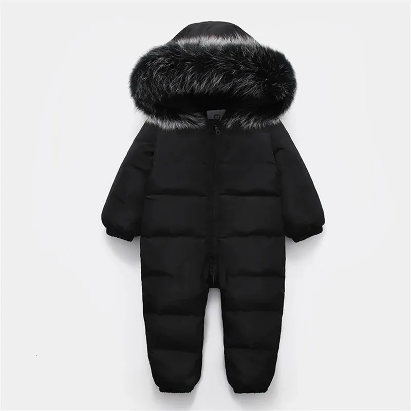 Russian winter baby onesie romper clothes costume snowsuit 90% duck down jacket for girls coats Parka infant boy snow wear 240119