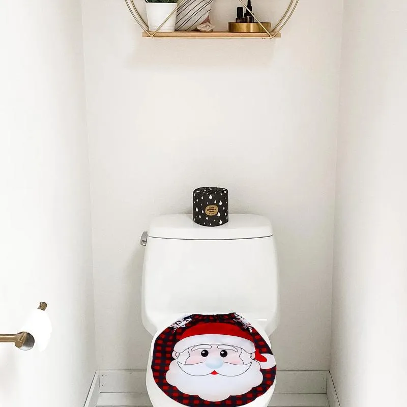 Badematten, Weihnachtsmann, Toilette, zweiteiliges Set, Weihnachtsdekoration, Heimdekoration, Bezug Weihnachten