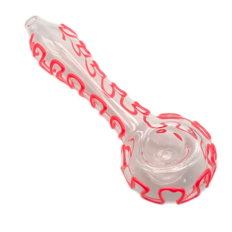 Tubo de colher de mão de vidro Pyrex Bubble Trap Cachimbo de vidro com erva seca e tabaco