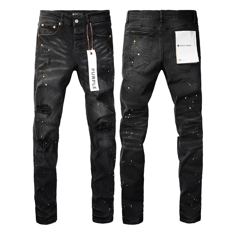 Jeans da uomo di marca viola firmati moda per uomo e donna e tendenza per il tempo libero high street retrò logoro marchio estivo buco nuovi jeans lavati in pietra ricamati NO2