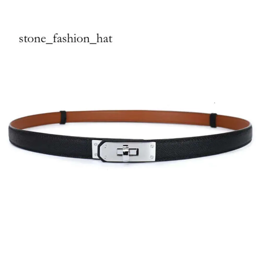 Dress Belt for Women Designer Narrow Quiet Luxury Belts Orange Black Simple Graceful Waistband for Dresses Thin Small Metal Buckle Smooth Leather Designer Belt 8444