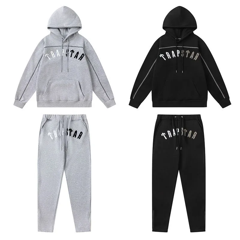 24ss Nieuwe Trapstar Heren trapstar trainingspakken designer hoodies streetwear sweatshirts sportpak vallen borduurwerk pluche letter decoratie dikke Hoodies heren broek