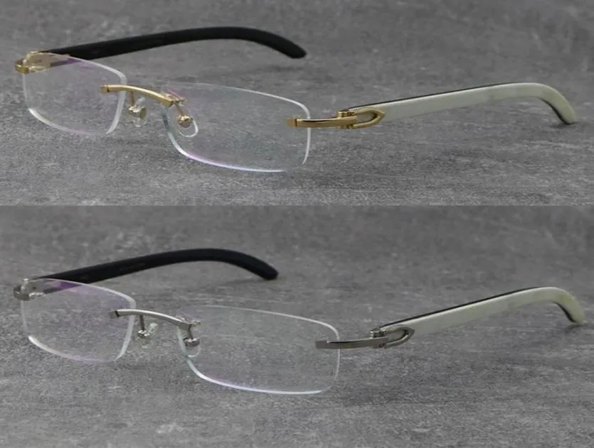 High Quality Reading Wood Glasses Optical Lens Frames Buffalo Horn Frame For Men Women Wear Read Computer Eye Glasses White Temple2927794