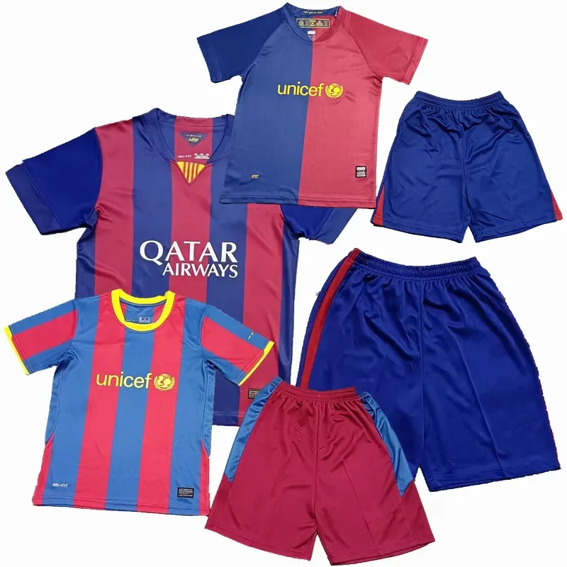 Retro clássico 2008 09 2010 2011 2014 15 Barcelonas PUYOL A.INIESTA XAVI Neymar camisas de futebol I.RAKITIC PIQUE MASCHERANO crianças meninos meninas conjuntos camisa de futebol