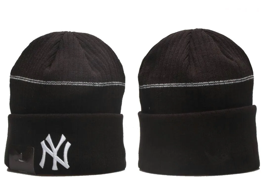 Yankees Beanie Sticked New York Hats Sportlag Baseball Football Basketball Beanies Caps Women Men Pom Fashion Winter Top Caps Sport Knit Hatts A16