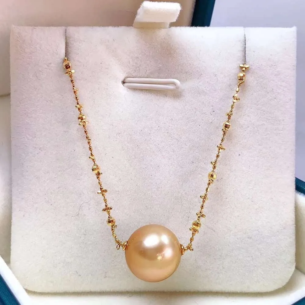 Stylish Rose Pearl Fairy Chain ihop med naturliga South Sea Gold Pearls för kvinnors dagliga gåvor