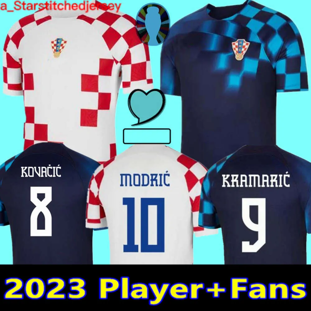 Maglia da calcio Croazia 2023 2024 Home 10 Modric 7 Maglia BREKALO PERISIC Away BROZOVIC KRAMARIC REBIC # 1 LIVAKOVIC Maglia nazionale di calcio Uniforme da uomo