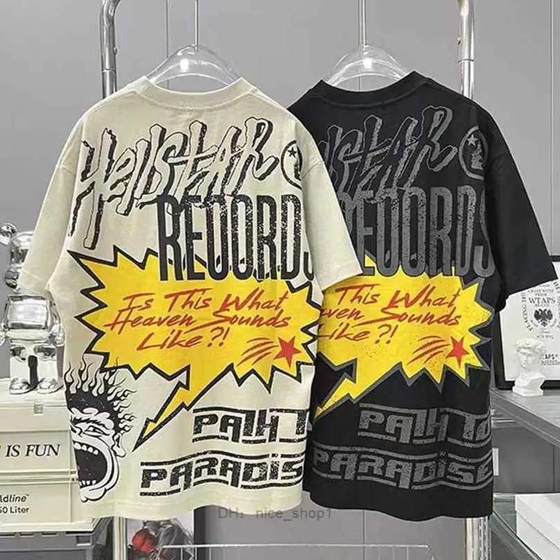 1to1mens Real Po Hellstar American High Street Hip Hop Alphabet Print T Shirt Women Summer Short Sleeve Top 230522 MVZ0 JS0O