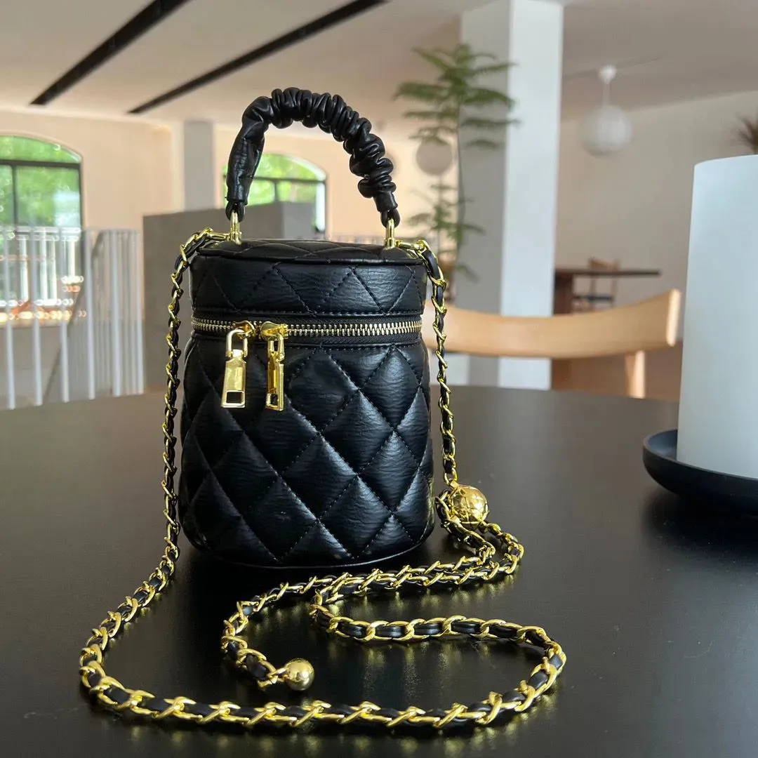 Дизайнерская сумка Косметичка Сумка на одно плечо, модная кожаная сумка-цепочка с ромбовидной сеткой, высококачественная повседневная сумка-ведро через плечо, сумка для телефона, сумка-мессенджер, сумка-мессенджер