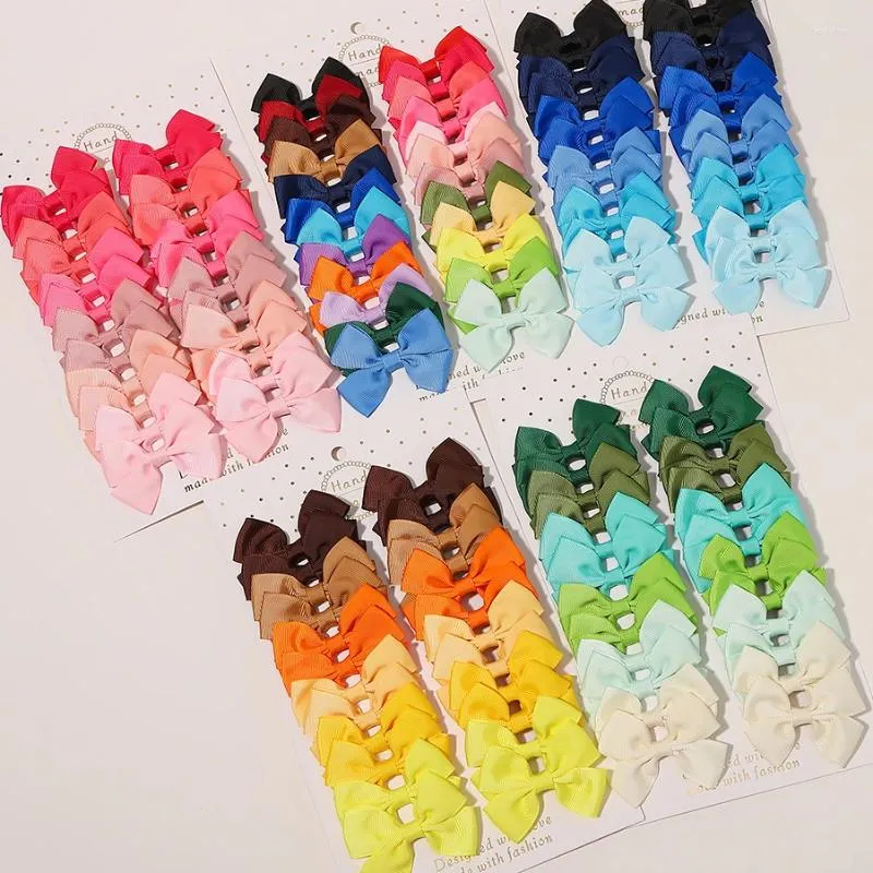 Hair Accessories 24Pcs/Set Colorful Bowknot With Metal Clip Sweet Hairgrips Girls Children Cute Small Hairpins Kids Wholesale