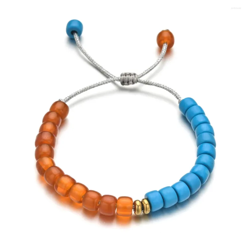 Charm Bracelets Boho Big Glass Stone Bracelet Beads Natural Quartzs Beaded For Men Energy Meditation Bangle Jewelry Gift