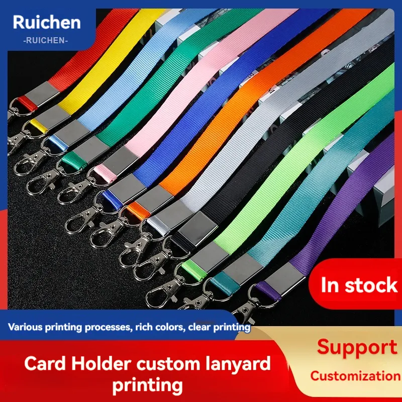 Anpassade lanyards nyckelringhållare hänger för ID -märkehållare nackband polyester Alla logotyp alla storlek någon färgfrämjande gåvor