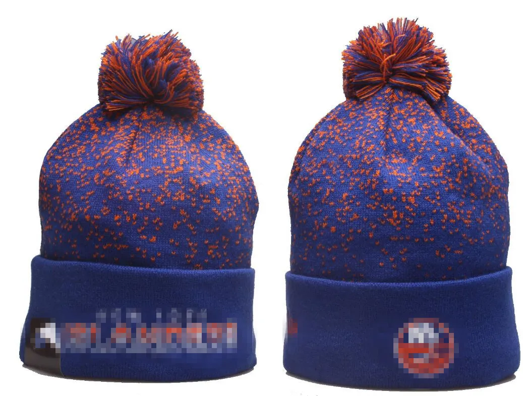 Islanders Beanie Nowojorski dzianinowe drużyny sportowe drużyny sportowe baseball piłkarski czapki koszykówki czapki kobiety pm moda zimowa czapki sportowe dzianinowe czapki a0