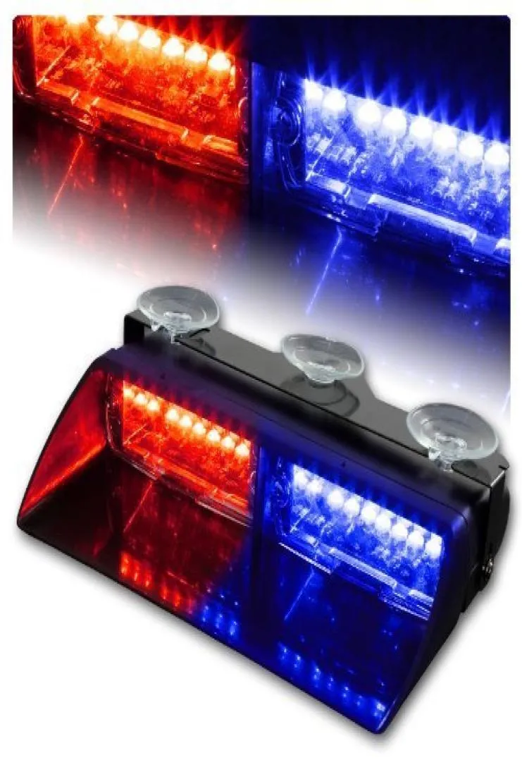 Red Blue 16 LED Hög intensitet LED -brottsbekämpning Akutriskvarning Strobe -lampor för inre takstreck Vindrutan 4868582