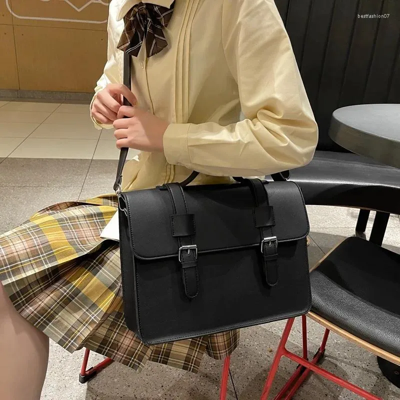 School Bags Messenger Women Large Capacity Cross Body Bag Korean Shouler Teenager College Preppy Schoolbag Bookbag Briefcase Backpack