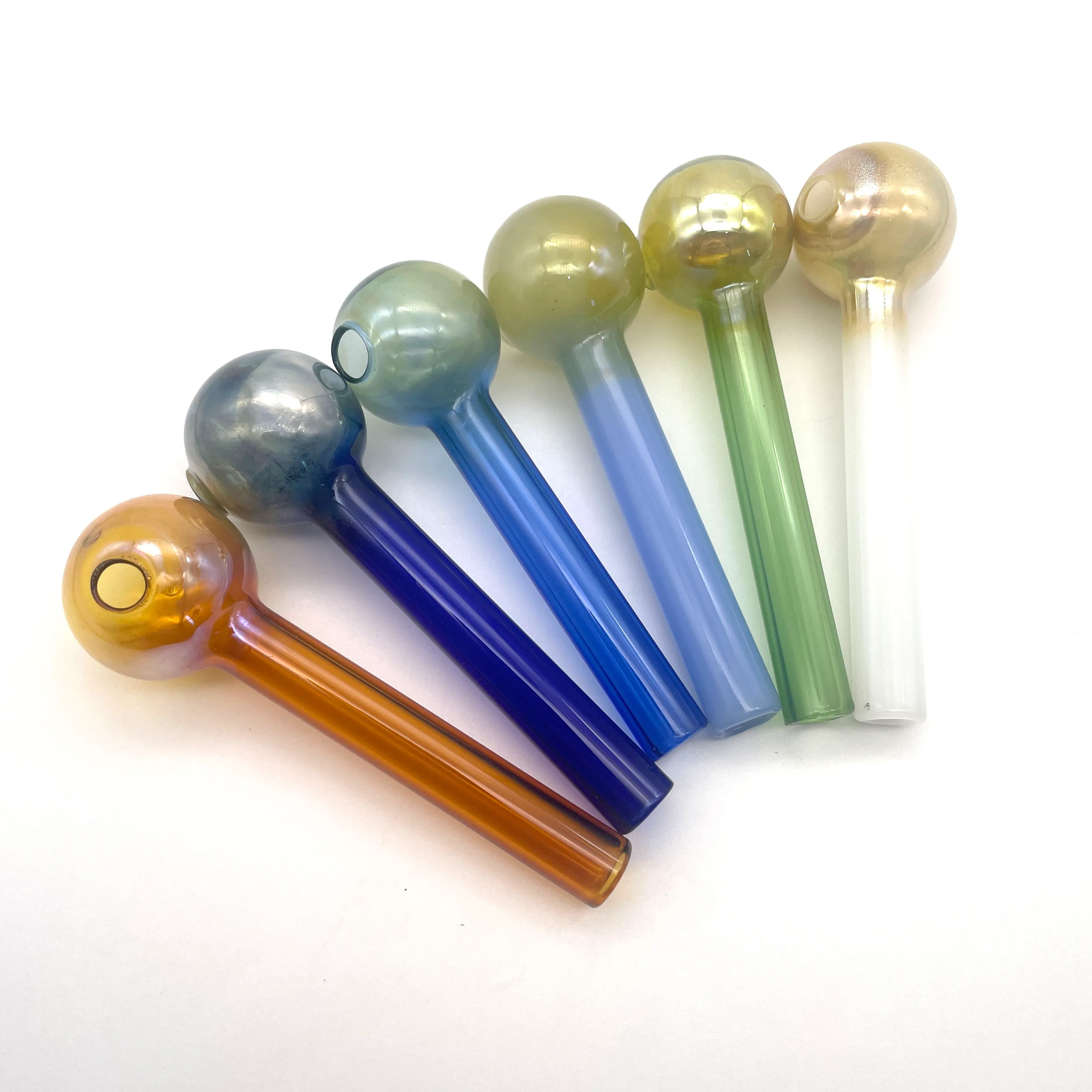 2024 Colorful Smoking Accessories 30mm Ball Thick Tube Smoking Pipes Tobcco Herb Glass Oil Nails Pyrex Glass Oil Burner Pipe