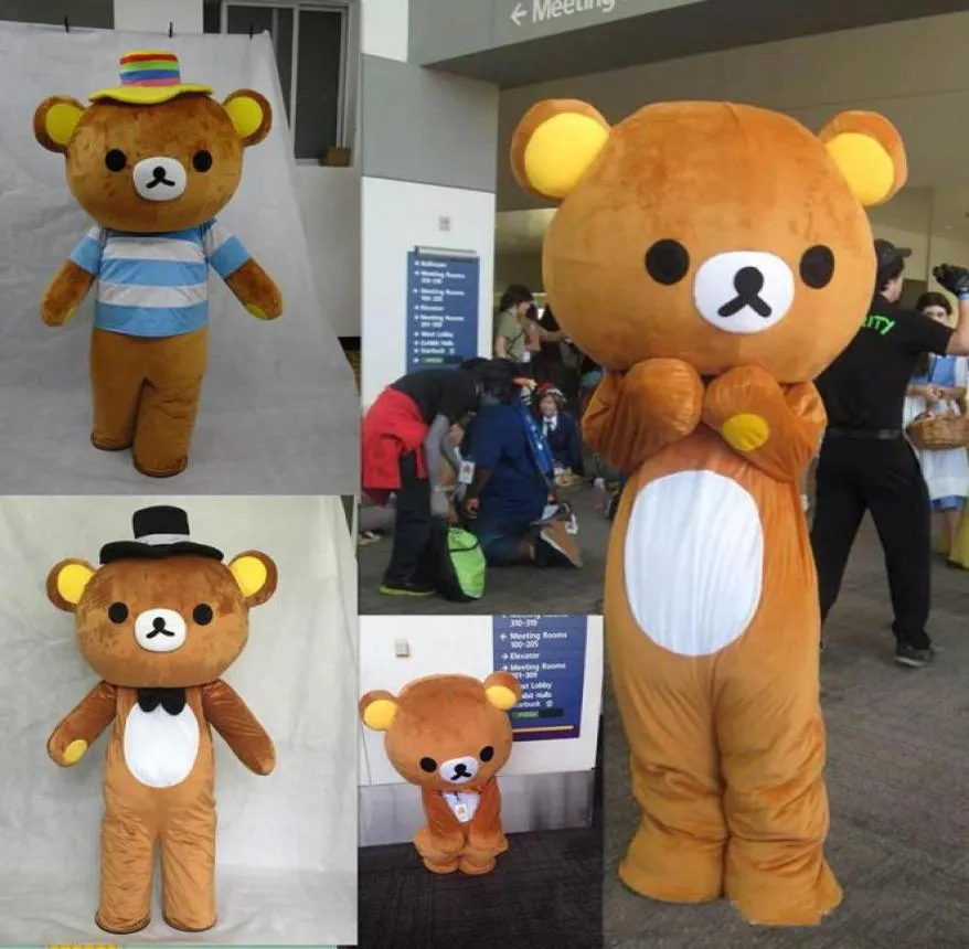 2018 Alta qualità Janpan Rilakkuma orso Costumi mascotte Formato adulto orso costume da cartone animato Festa di Halloween di alta qualità 7464330
